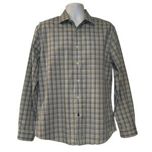 Tommy Hilfiger Slim Fit Non-Iron Dress Shirt 16.5 34/35  Plaid Long Sleeve